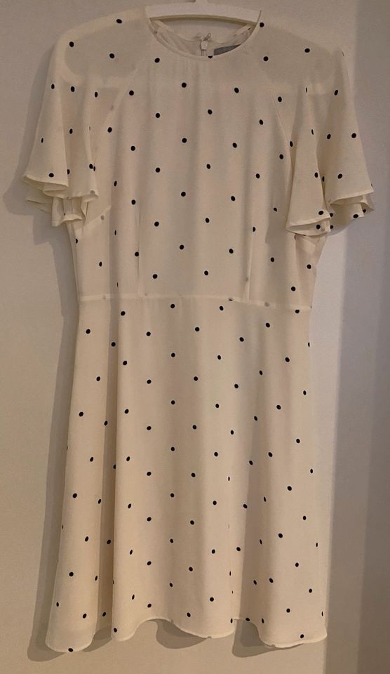 H&M edles Kleid Sommerkleid creme beige Punkte Gr. 40 Top Zust. in Dresden