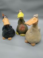 Enten Trio "Leo, Ludwig, Lotti"  Keramikfigur/Ton Deko Baden-Württemberg - Ulm Vorschau