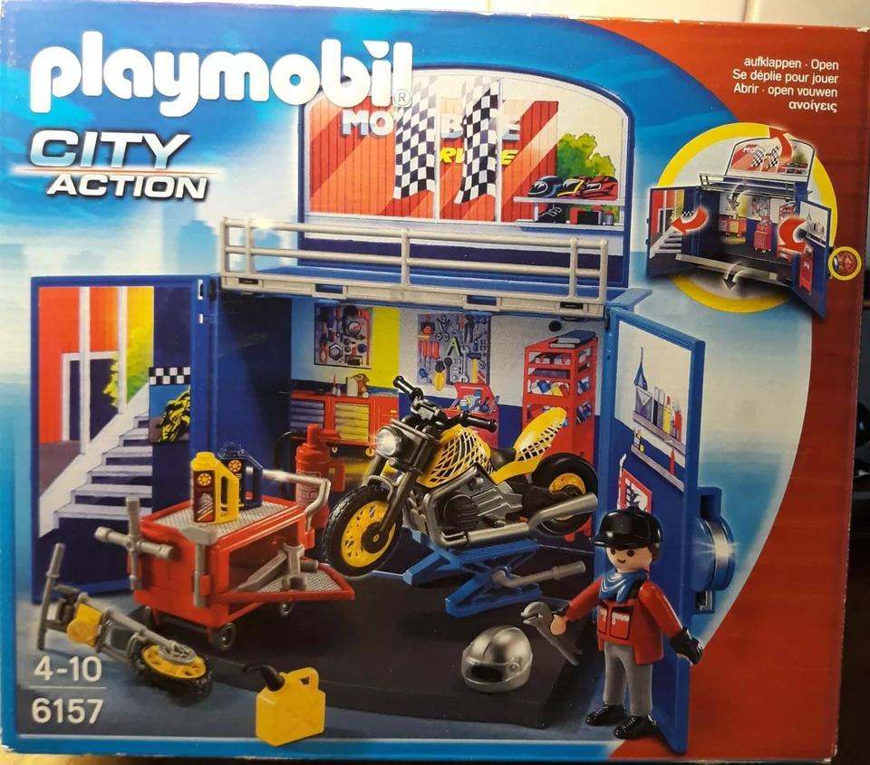 Playmobil 6157, Aufklapp Spiel Box Motorradwerkstatt City Action in Untermünkheim