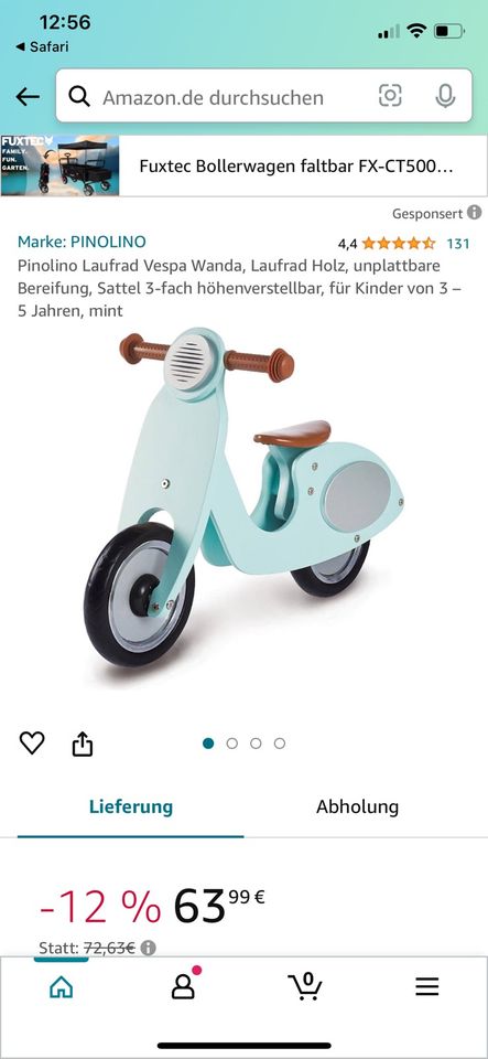 ❤️ Pinolino Laufrad Vespa Wanda aus Holz ❤️ in Laatzen