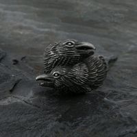 Hugin Munin Edelstahl Ring schwarz Raben Schmuck Sachsen-Anhalt - Schönebeck (Elbe) Vorschau