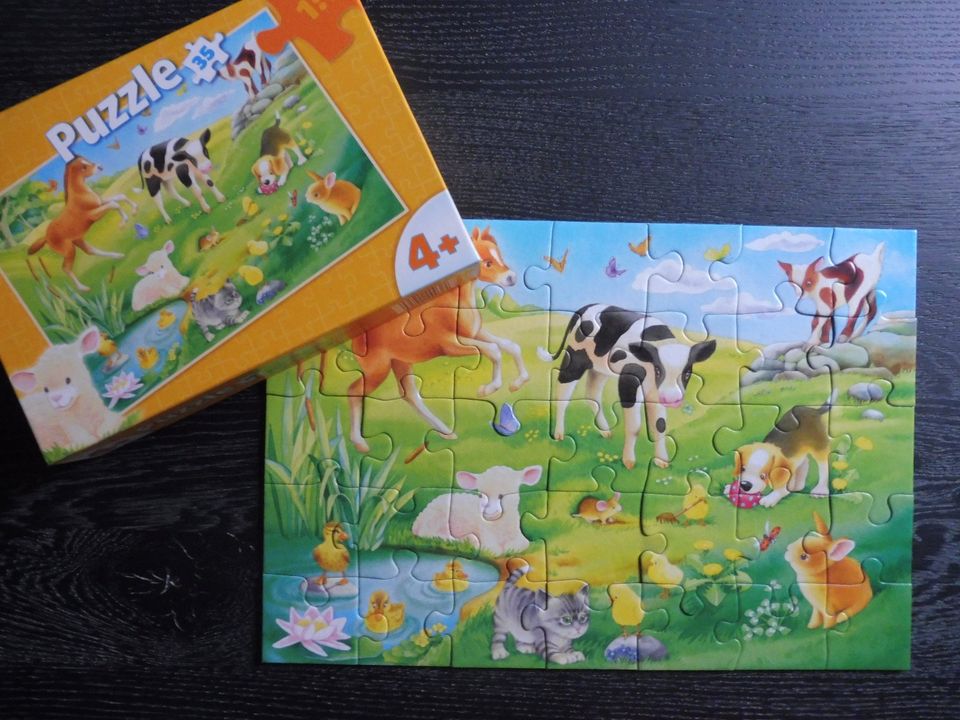 PUZZLE Tierbaby 35 T, 4 +, B 33,5 L 23 c m,Fohlen LAMM Welpe Kalb in Bochum