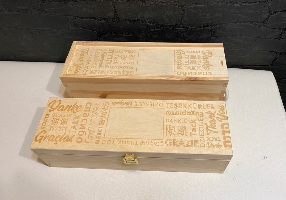 36 x 11 x 10 cm Weinflasche Box für 1 Flasche Geschenkbox „Danke“ in Mönchengladbach