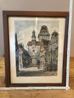 Colorierte Zeichnung Rothenburg ob der Tauber signiert Gruß 1944 Bayern - Colmberg Vorschau