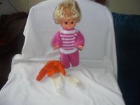 blonde DDR Pulllerpuppe, Mädchen, ca. 35 cm Sachsen - Beilrode Vorschau