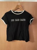 Schwarzes bauchfreies T-Shirt mit Aufdruck „NO BAD DAYS“ Bayern - Naila Vorschau