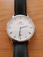 Daniel Wellington Roman Armbanduhr silber mit schwarzem Lederband Hessen - Wiesbaden Vorschau