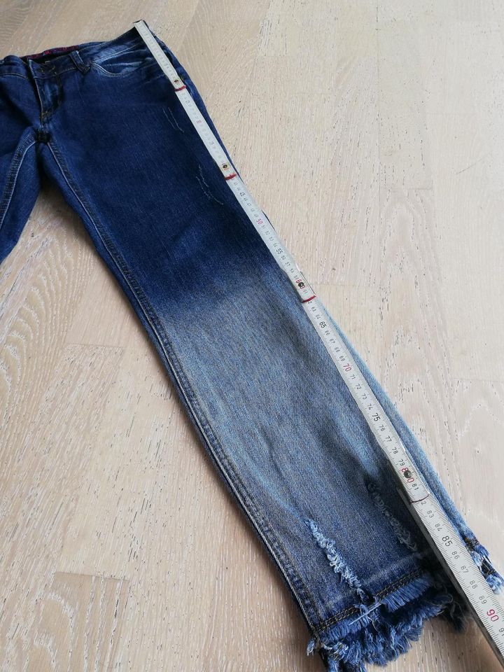 Skinny Jeans Rainbow cropped farbverlauf Gr. 34 in Wunsiedel