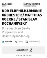 1 Karte HEUTE NDR Elbphilharmonie Orchester Matthias Goerne Bremen - Neustadt Vorschau