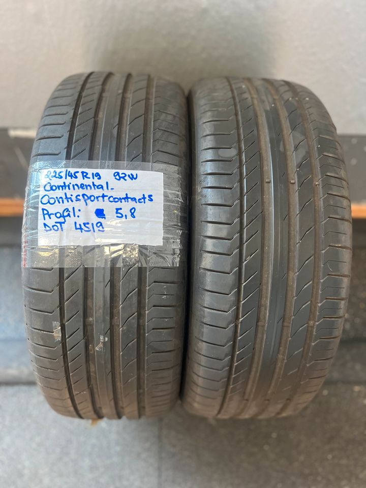 2x Sommerreifen Continental 225/45 R19 92W gebraucht inkl Montage in Burgwald