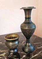 Set Messing Vase und Netzräuchergefäß schwarz gold Brandenburg - Turnow-Preilack Vorschau