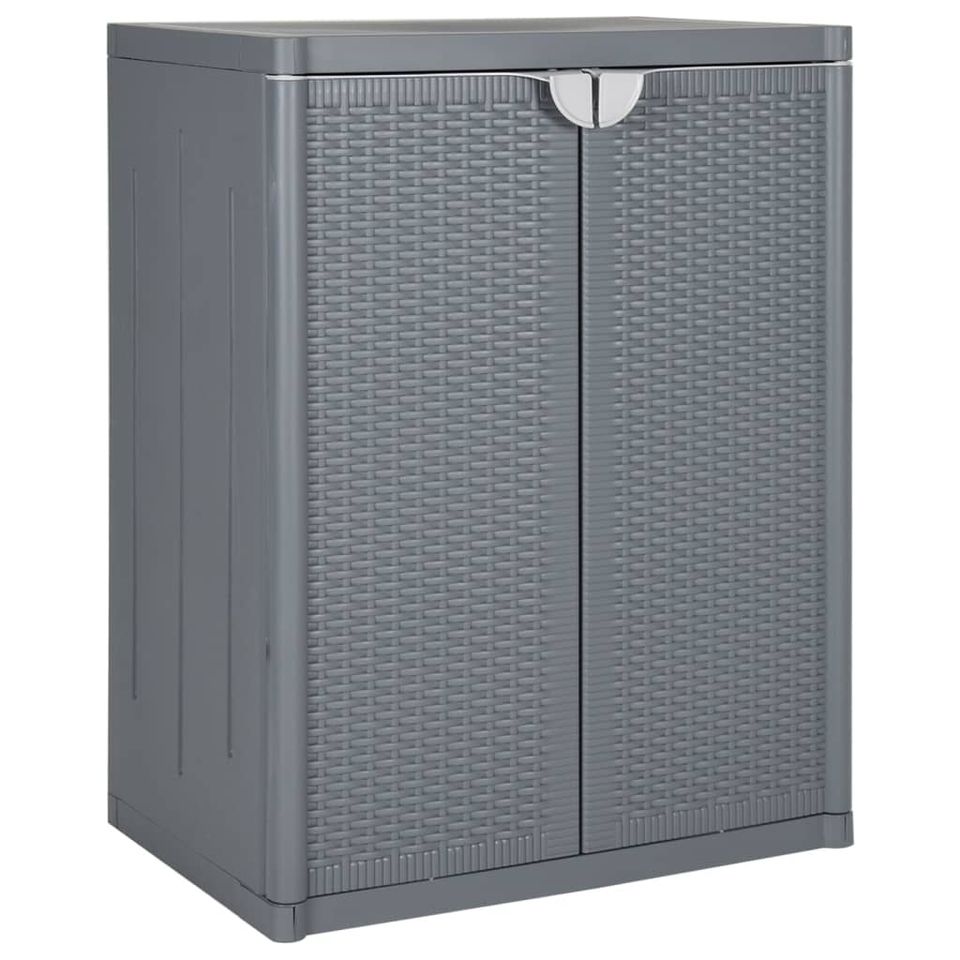 Gartenschrank Grau 65x45x88 cm Kunststoff Polyrattan Outdoor Terr in Wernigerode