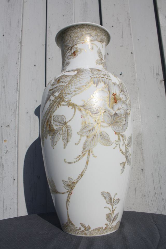 Kaiser Porzelan Gold Adagio Nossek Wandteller Vase Set in Eitorf