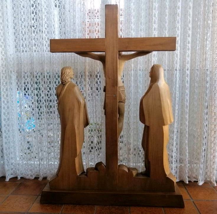 Skulptur Holz Kreuzigung Schnitzerei Weihnacht Christus in Melle