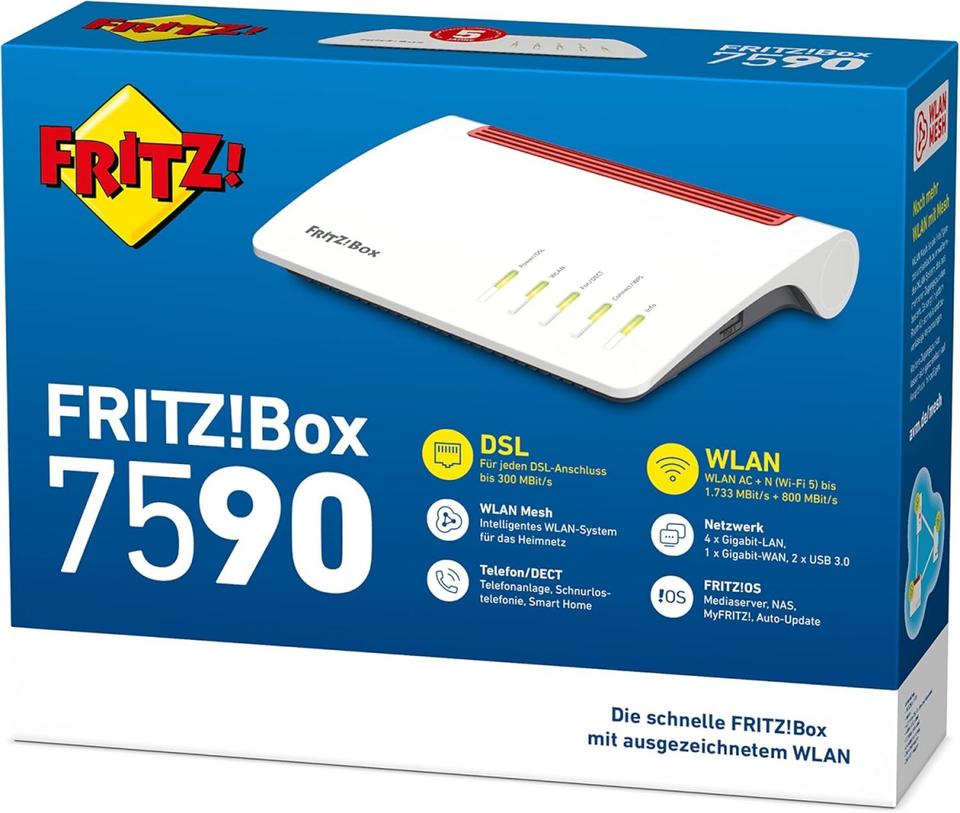 Fachhändler: AVM FRITZ!Box 7590 High-End WLAN AC + N Router (VDSL in Mönchengladbach