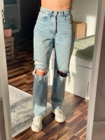 Straight Wide leg Jeans H&M hellblau Destroyed Risse high waist S Rheinland-Pfalz - Mainz Vorschau