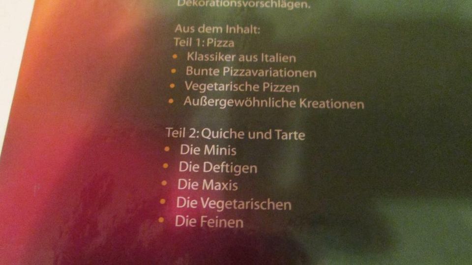 Kochbuch "Pizza, Quiche und Tarte" von Rose Marie Dornhäuser in Röthlein