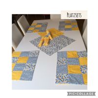 SALE!!!Platzsets, Deckchen, Serviettenringe, gelb, blau, HANDMADE Baden-Württemberg - Königheim Vorschau