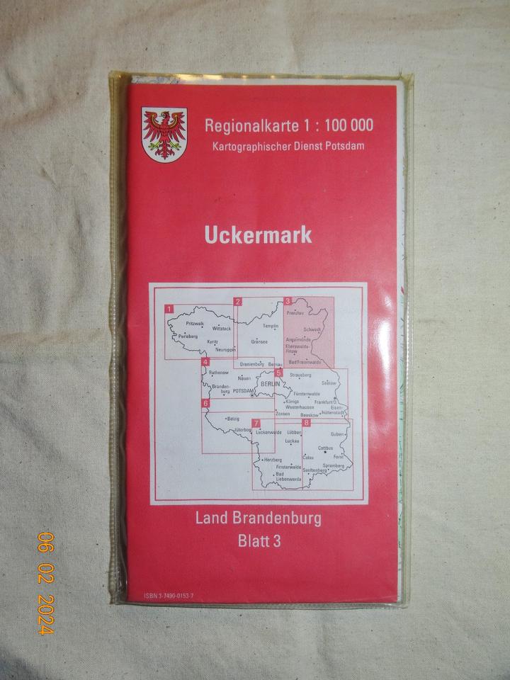 Uckermark, Regionalkarte 1:100000, Land Brandenburg, Blatt 3. in Greifenstein