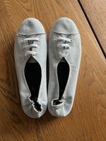 Victory Sommer Schuhe Damen 40 weiß grau leichter Glitzer Sachsen-Anhalt - Burg Vorschau