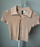 NEU HM H&M Baby Tee Crop Top Knöpfe Kragen Sheer Beige XXS 32 Berlin - Westend Vorschau