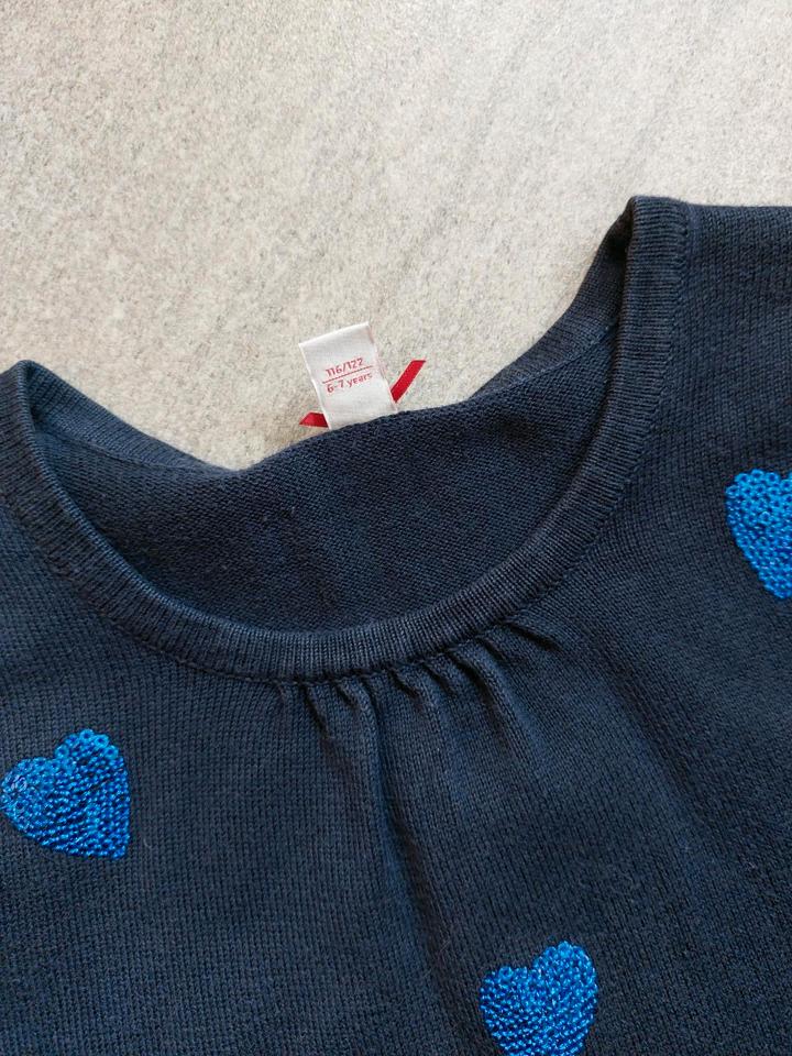 Gr. 116/122 Esprit Kleid Pailletten Weihnachten Silvester Herz in Mannheim