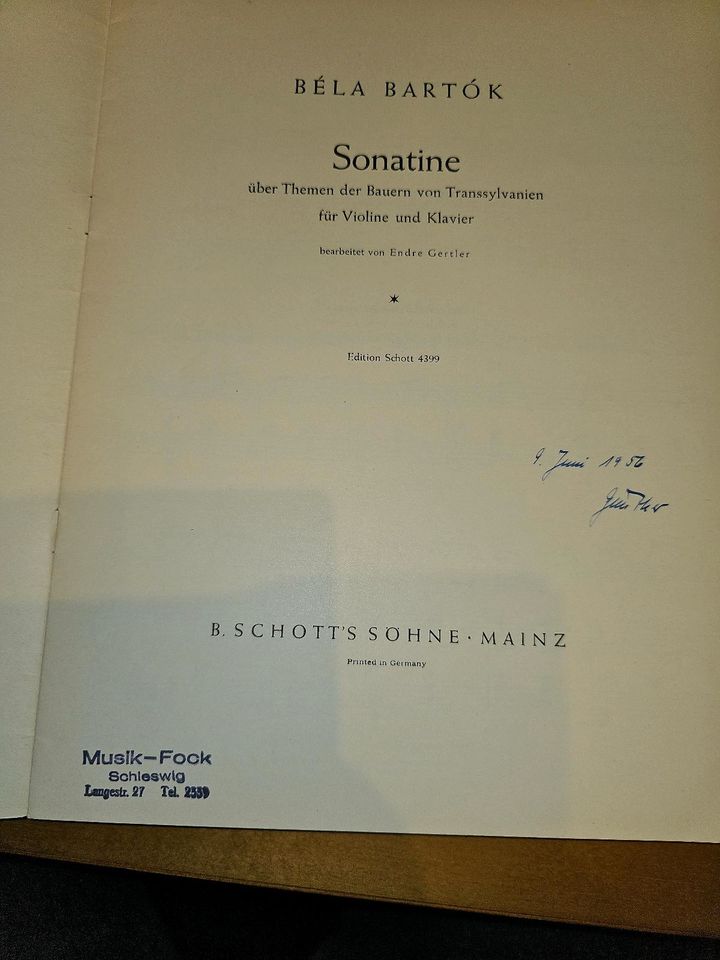 Noten Violine und Klavier Bartok Sonatine in Berlin