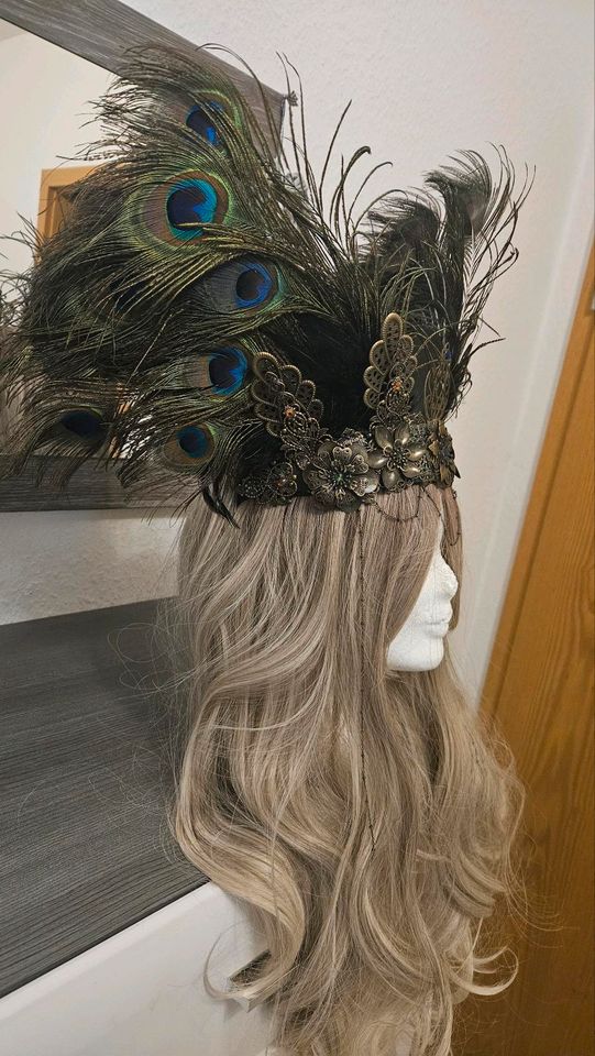 Kopfschmuck Headpiece WGT Gothic Steampunk Bronze Cosplay in Bochum