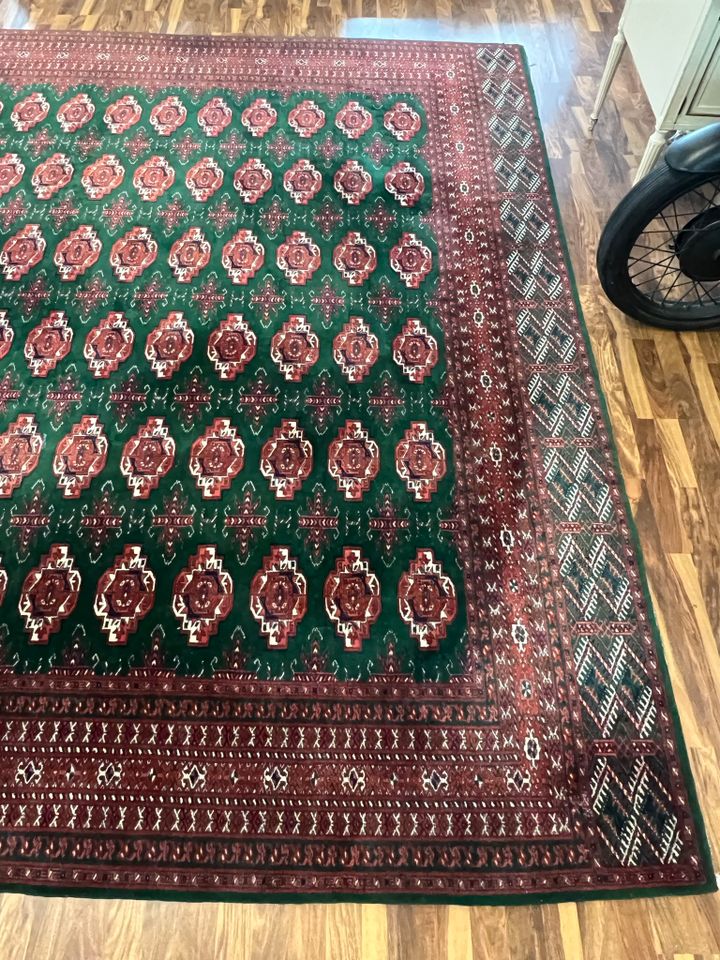 GROSSER TURKMEN TEPPICH AUS WOLLE HANDGEKNÜPFT ORIENTTEPPICH 380x210cm - Versand möglich 59 Euro - Wir sind für Sie da lokal in 86830 Schwabmünchen oder online ARTHOME24 in Schwabmünchen