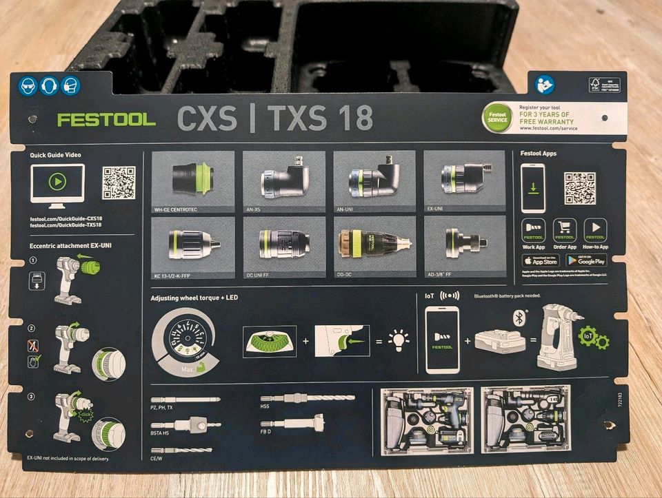 Festool CXS TXS 18 Einlage und Deckelschild - unbenutzt in Nastätten