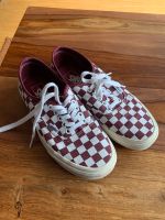 Vans, Schnürer, Sneakers, Gr. 38,5, Karo, 1x getragen, weiß/rot Bayern - Kaufbeuren Vorschau