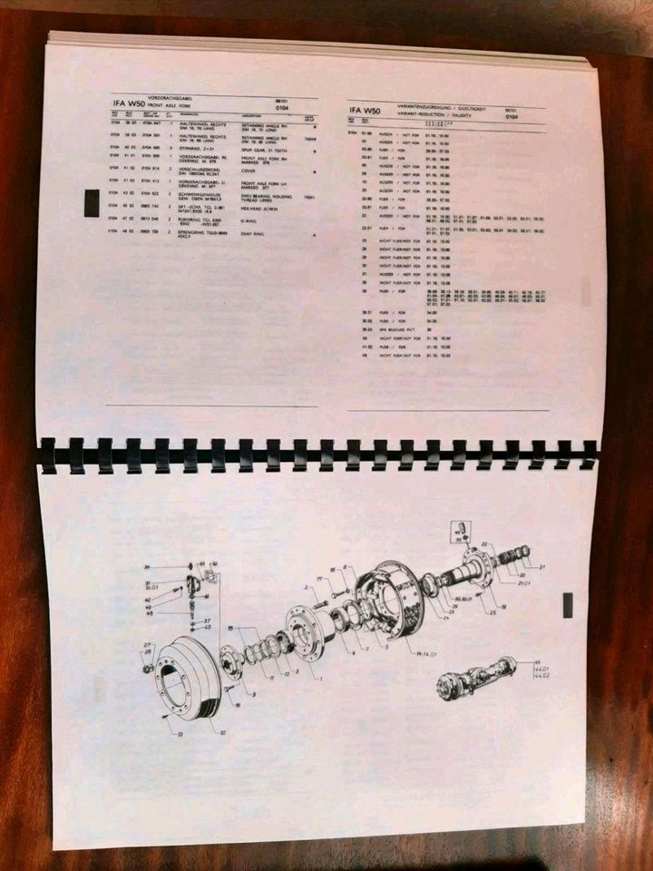 Ersatzteilkatalog LKW IFA W50 L und LA in Aschersleben