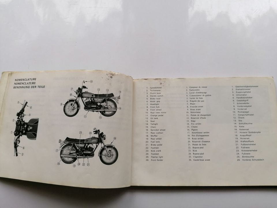 Yamaha RD 250/350 Handbuch, Betriebsanleitung, Ausg. 1974 in Troisdorf