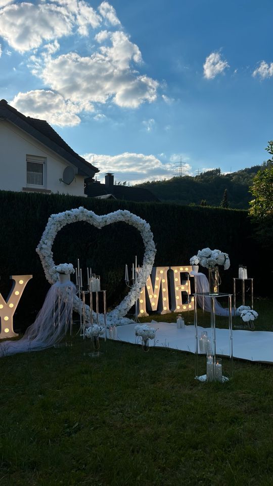 Heiratsantrag Marry me, LED Buchstaben in Siegen