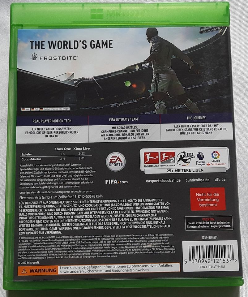 FIFA 18 - XBOX ONE in Schöningen
