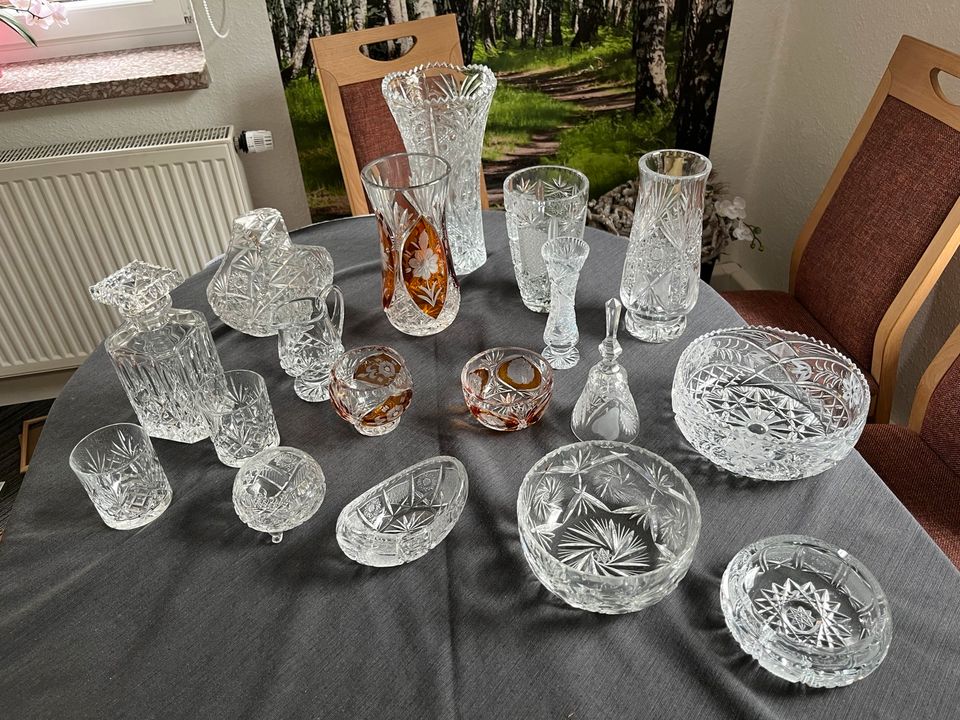 Kristallglas Vasen, Schalen in Jahnsdorf