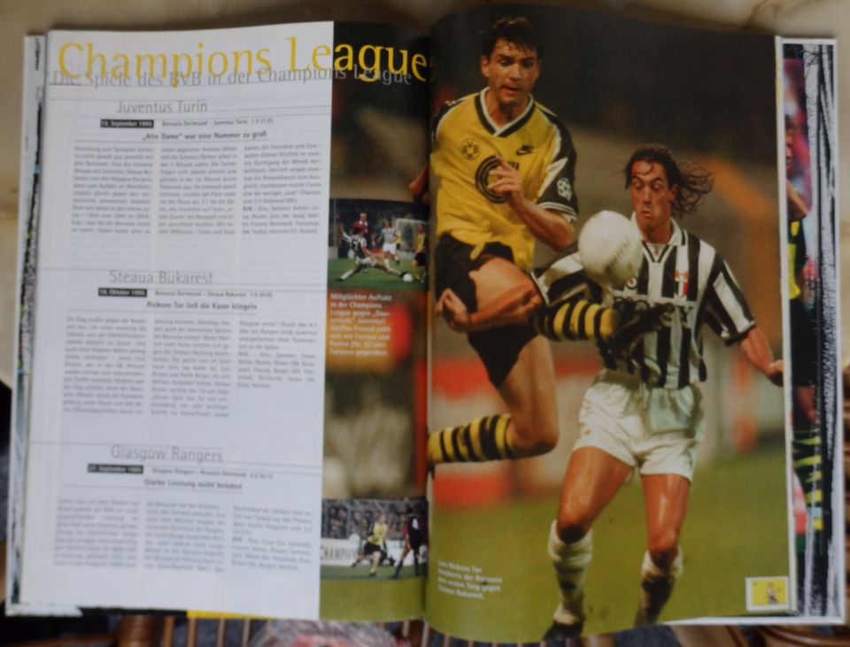 BVB Borussia Dortmund FANSET mit UNIKAT plus Buch 1995/96 in Berlin