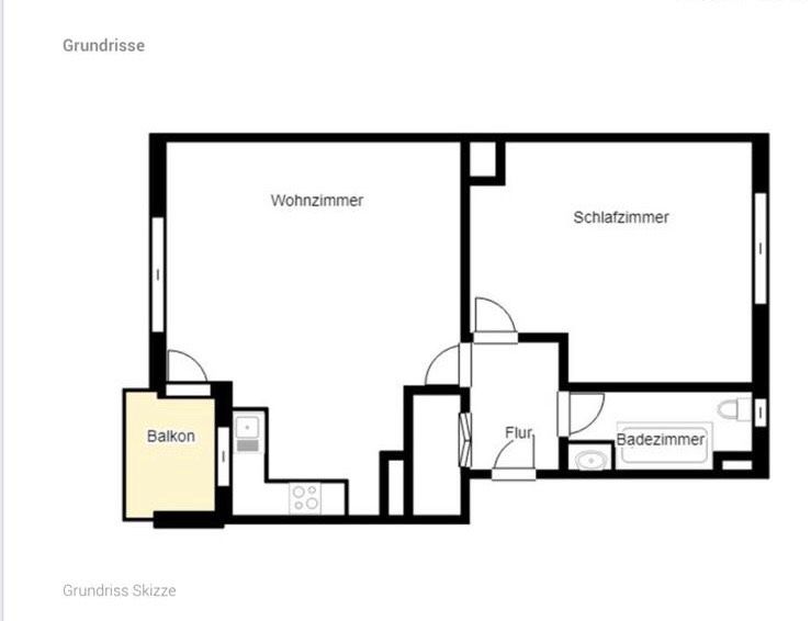 2 Zimmerwohnung mit Balkon und Wannenbad in Berlin