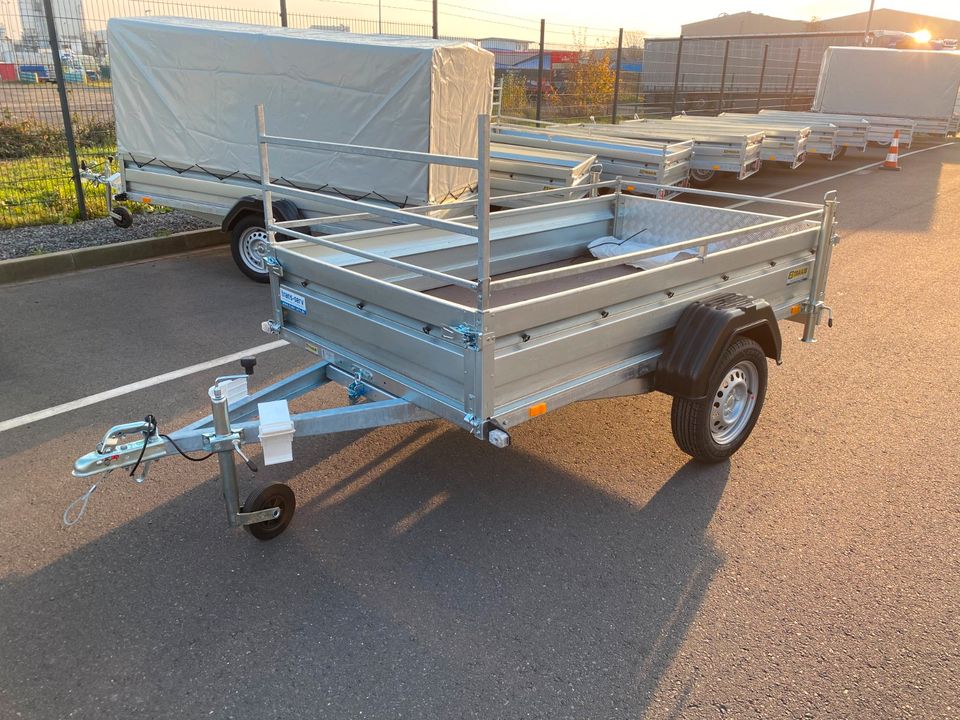 PKW Anhänger 235x132x35 cm mit H-Gestell und Reling 750 kg NEU in Weilerswist