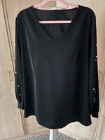 Neu Blusenshirt schwarz mit Perlen shein curve Gr. 3XL Sachsen - Großharthau-Seeligstadt Vorschau