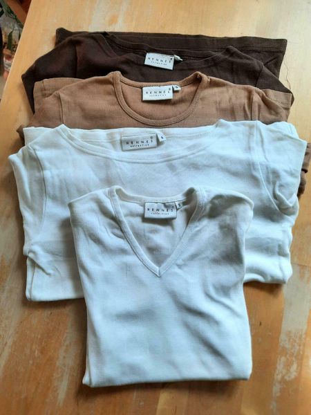 H&M: Damen T-Shirt, Langarm Shirt, 3/4 Arm, uni weiß, braun Gr. S in  Dresden - Gruna | eBay Kleinanzeigen ist jetzt Kleinanzeigen