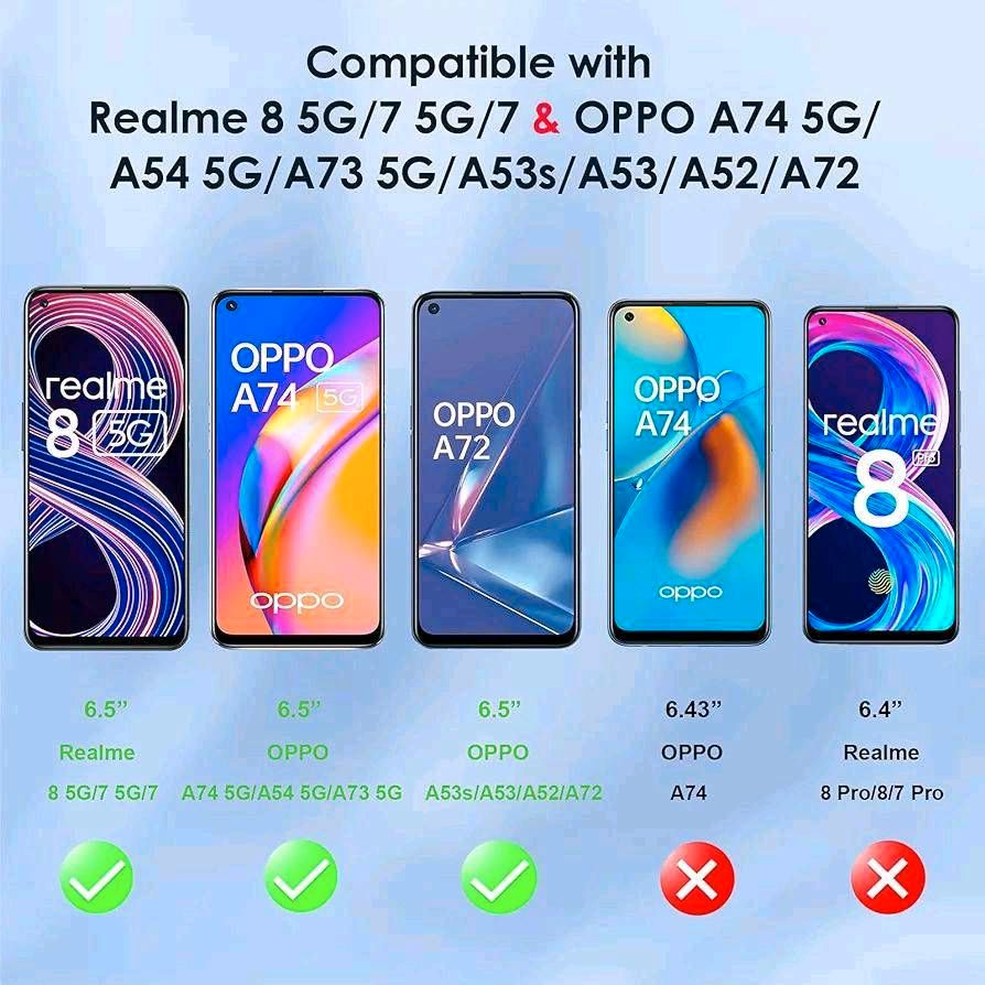 Glass Screen Protector Compatible with Realme 8 5G/7 5G/OPPO A74/ in Offenbach