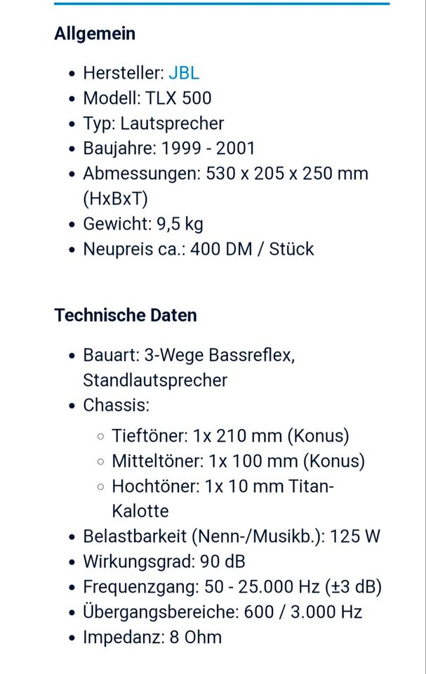 JBL TLX 5000 Lautsprecher in Erdweg
