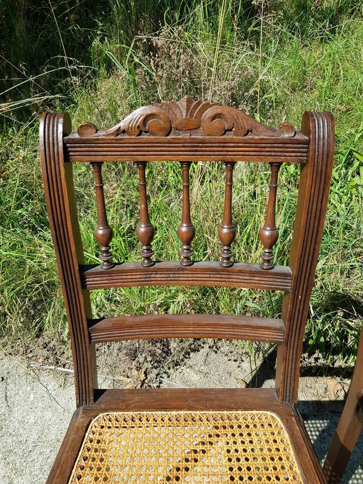 Antik ❤ Päärchen Stühle Korbgeflecht neu in Klipphausen