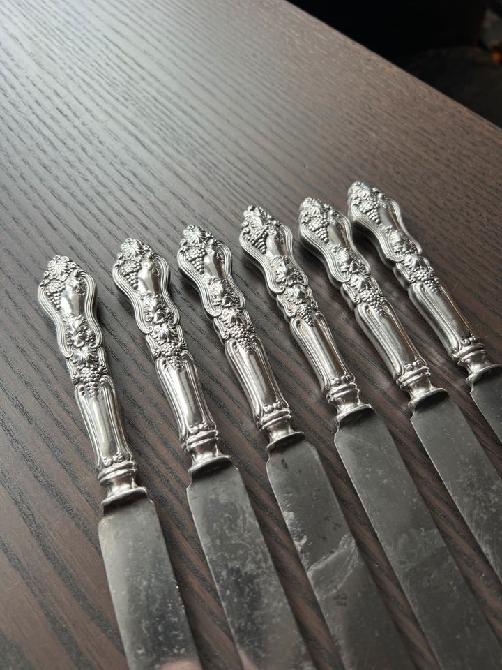 6 Alte Obstmesser Silber antik Messer Besteck 1900  Vintage in Neuruppin