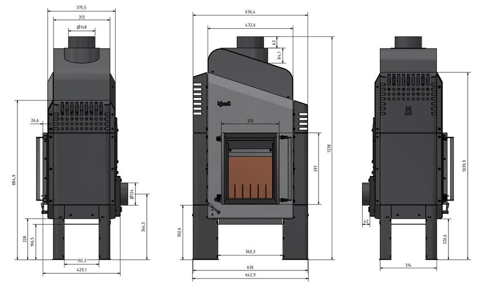 BJOERN Premium D-06 Holzofen Kaminofen Warmluftofen in Stendal