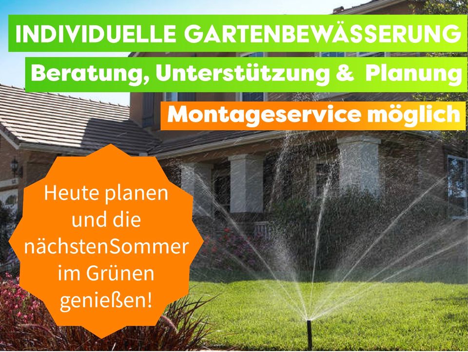 Wir helfen Ihnen bei der Planung von Beregnungsanlagen, Gartenbewässerung, Bewässerungsanlagen, Manuell, Automatisch, Zeitgesteuert, Wettergesteuert, Regensensor, Sensoren, Garten und Rasen bewässern in Steinach b. Straubing