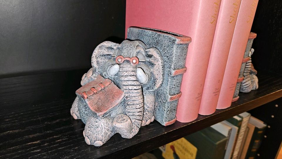 2x Gilde Handwerk Bücherstütze - Elefanten in Wakendorf II