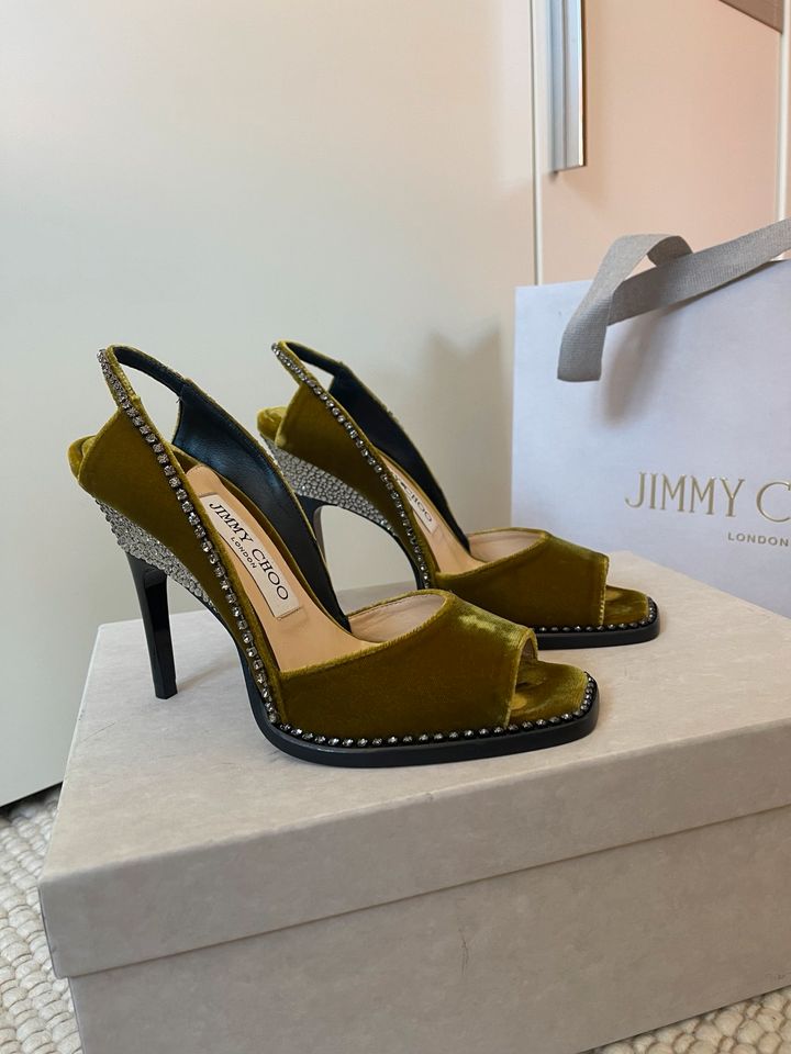 Original Jimmy Choo Velvet W/Crystal Trim in Hamburg