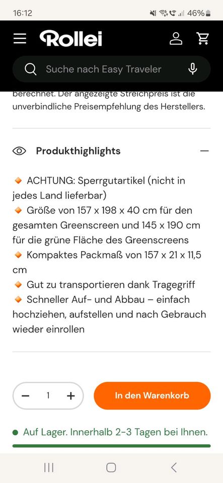 Greenscreen neu, ausziehbar, Rollei transportabel in Hamburg